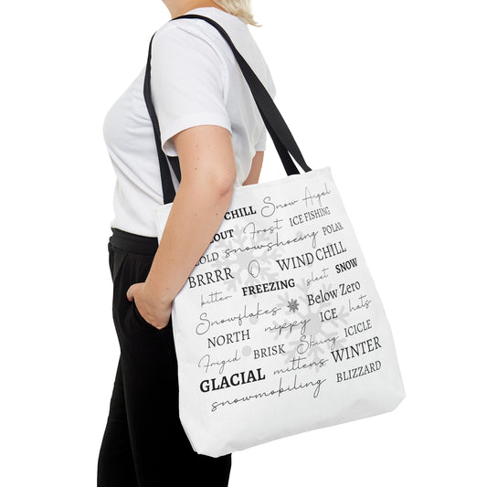 Winter Words Tote Bag (AOP)