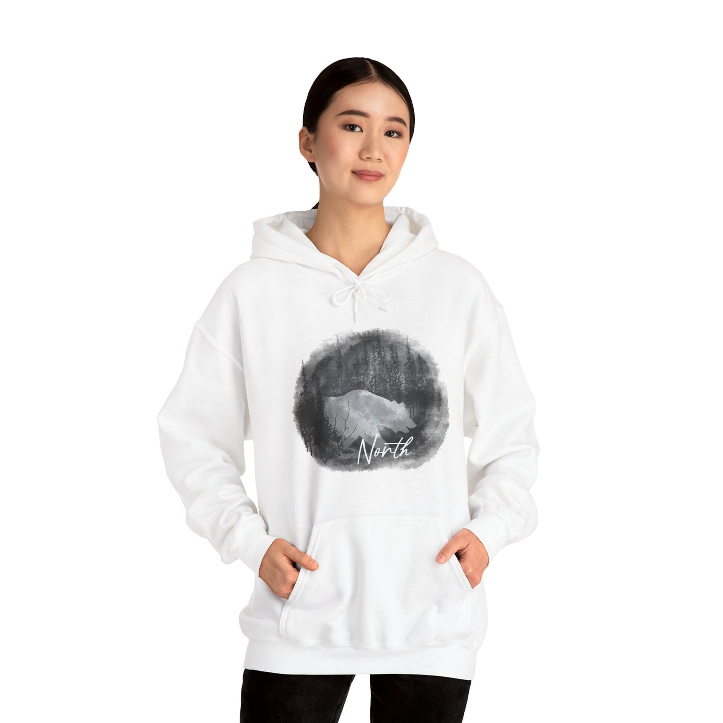 Wildlife Theme Bear Unisex Heavy Blend™ Hooded Sweatshirt