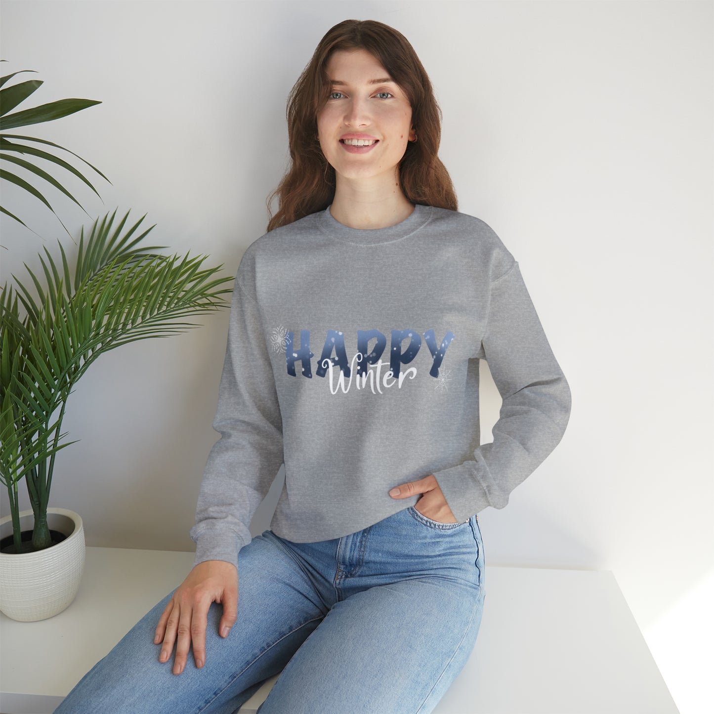 Happy Winter Unisex Heavy Blend™ Crewneck Sweatshirt