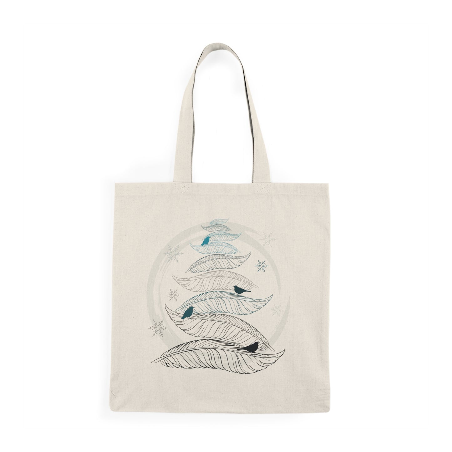 Blue Feather Christmas Tree Natural Tote Bag