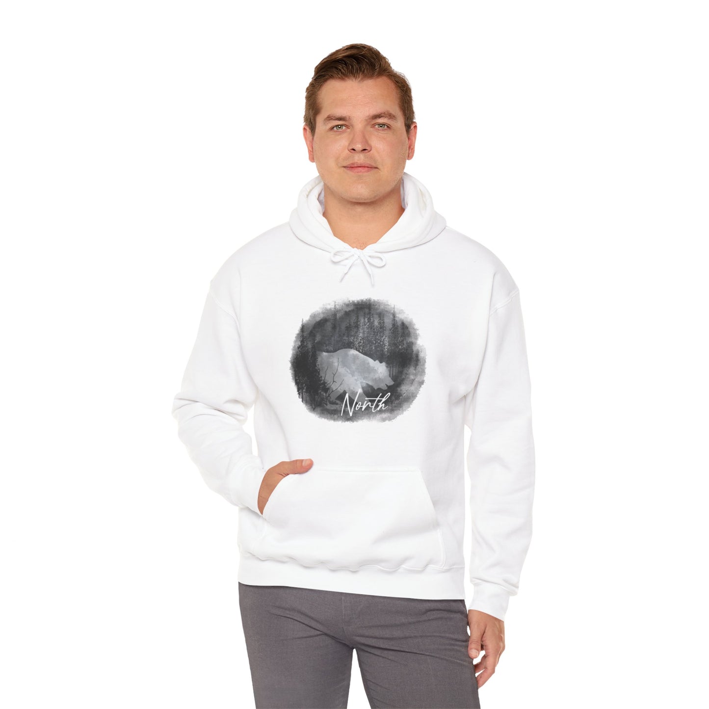 Wildlife Theme Bear Unisex Heavy Blend™ Hooded Sweatshirt