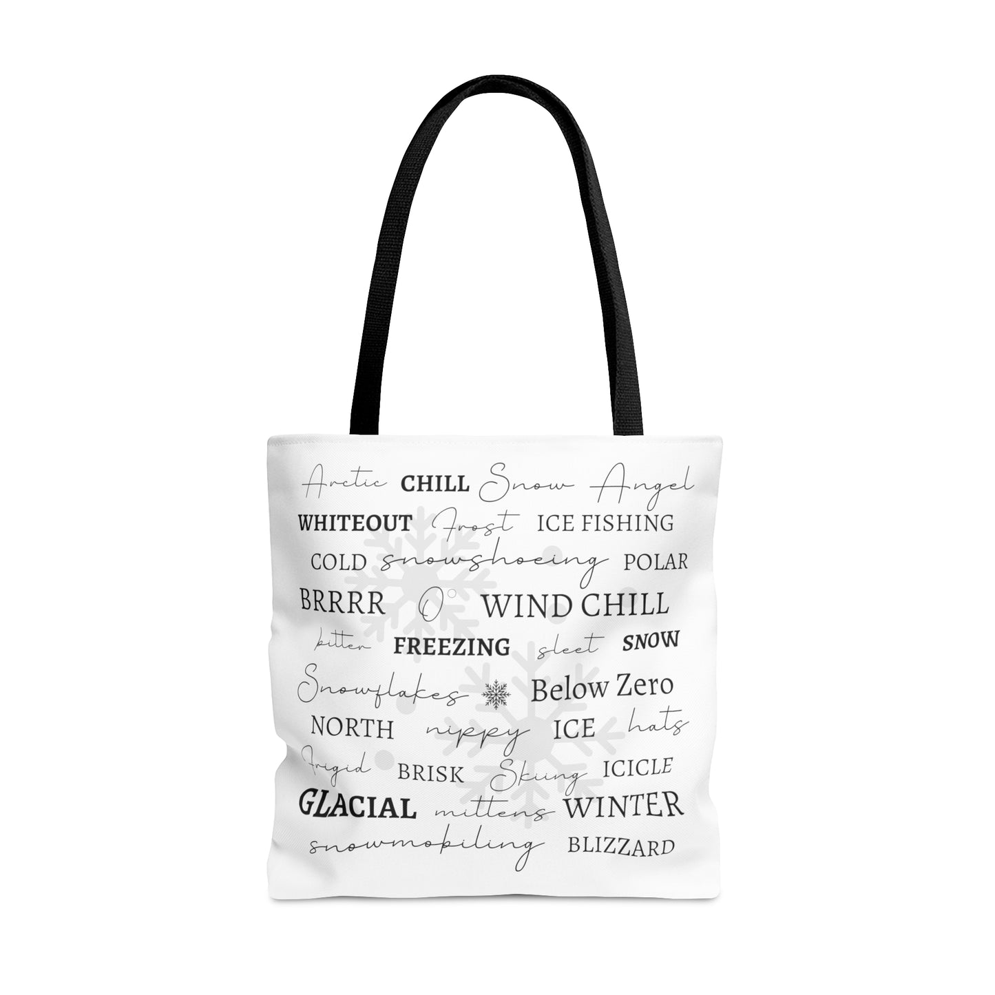 Winter Words Tote Bag (AOP)