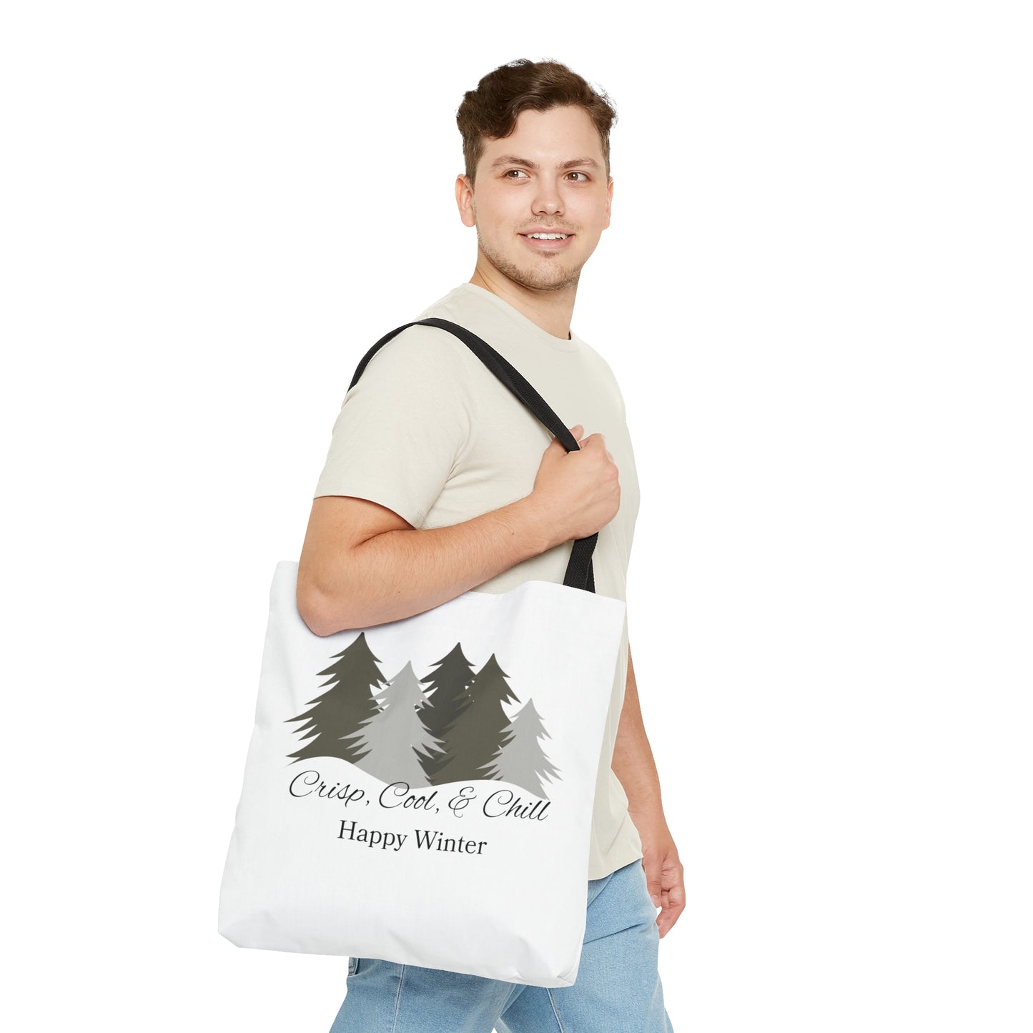 Crisp, Cool, & Chill Happy Winter Tote Bag (AOP)