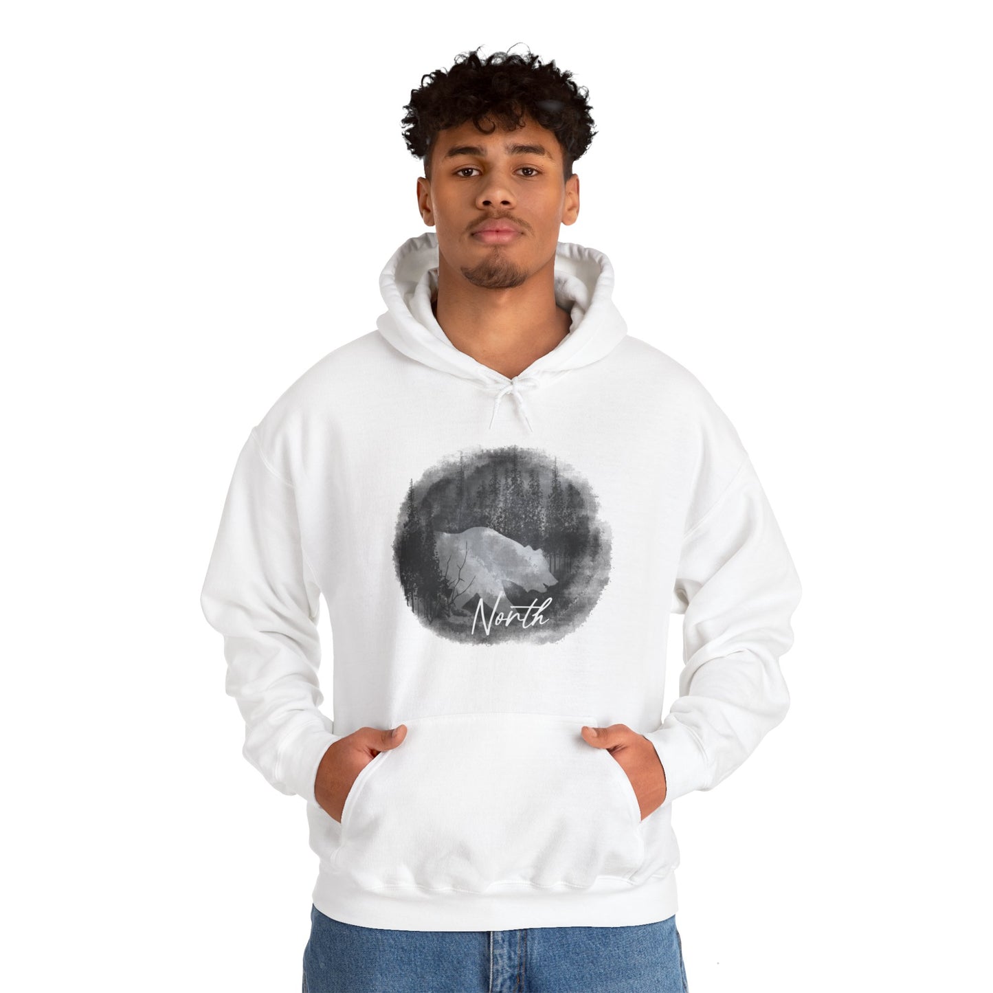 Wildlife Theme Bear Unisex Heavy Blend™ Hooded Sweatshirt