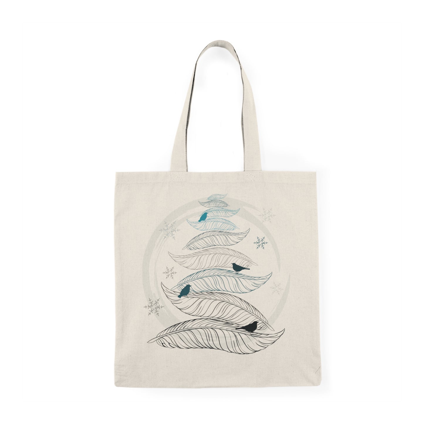 Blue Feather Christmas Tree Natural Tote Bag