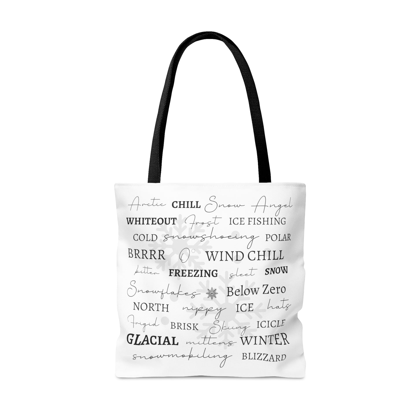 Winter Words Tote Bag (AOP)