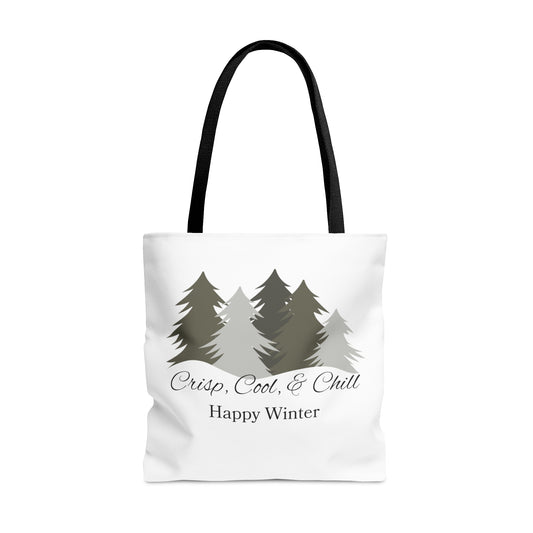 Crisp, Cool, & Chill Happy Winter Tote Bag (AOP)