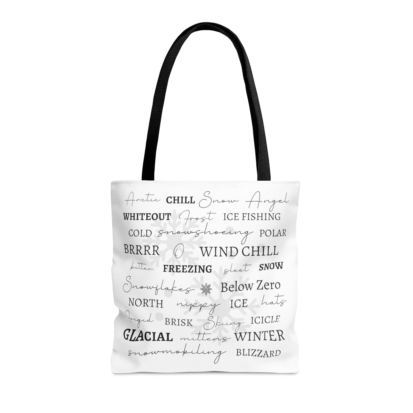 Winter Words Tote Bag (AOP)